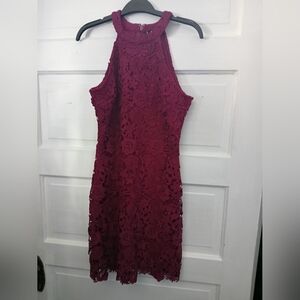 Lulus Purple Crochet Mini Dress